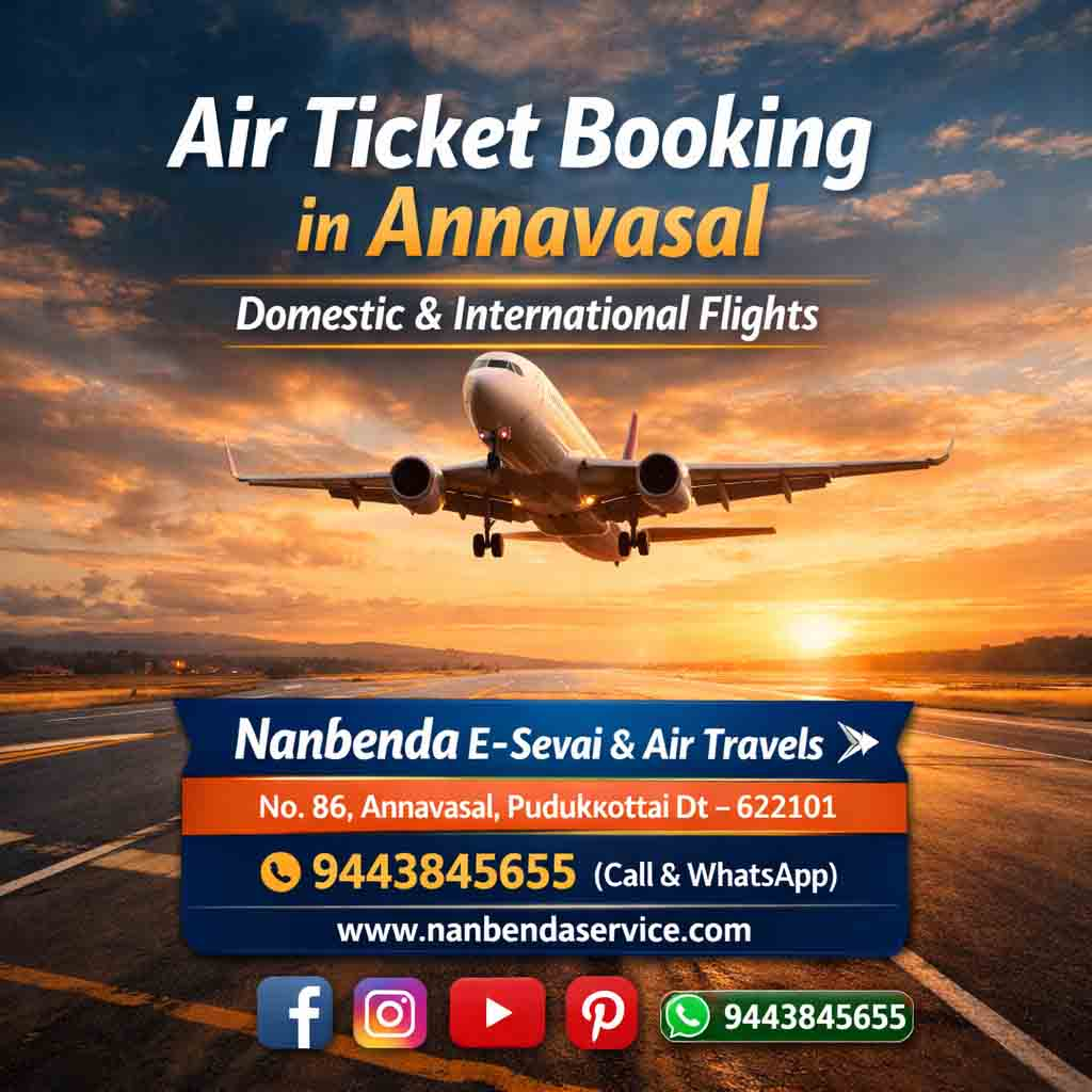 Air Ticket Booking in Annavasal | Domestic & International