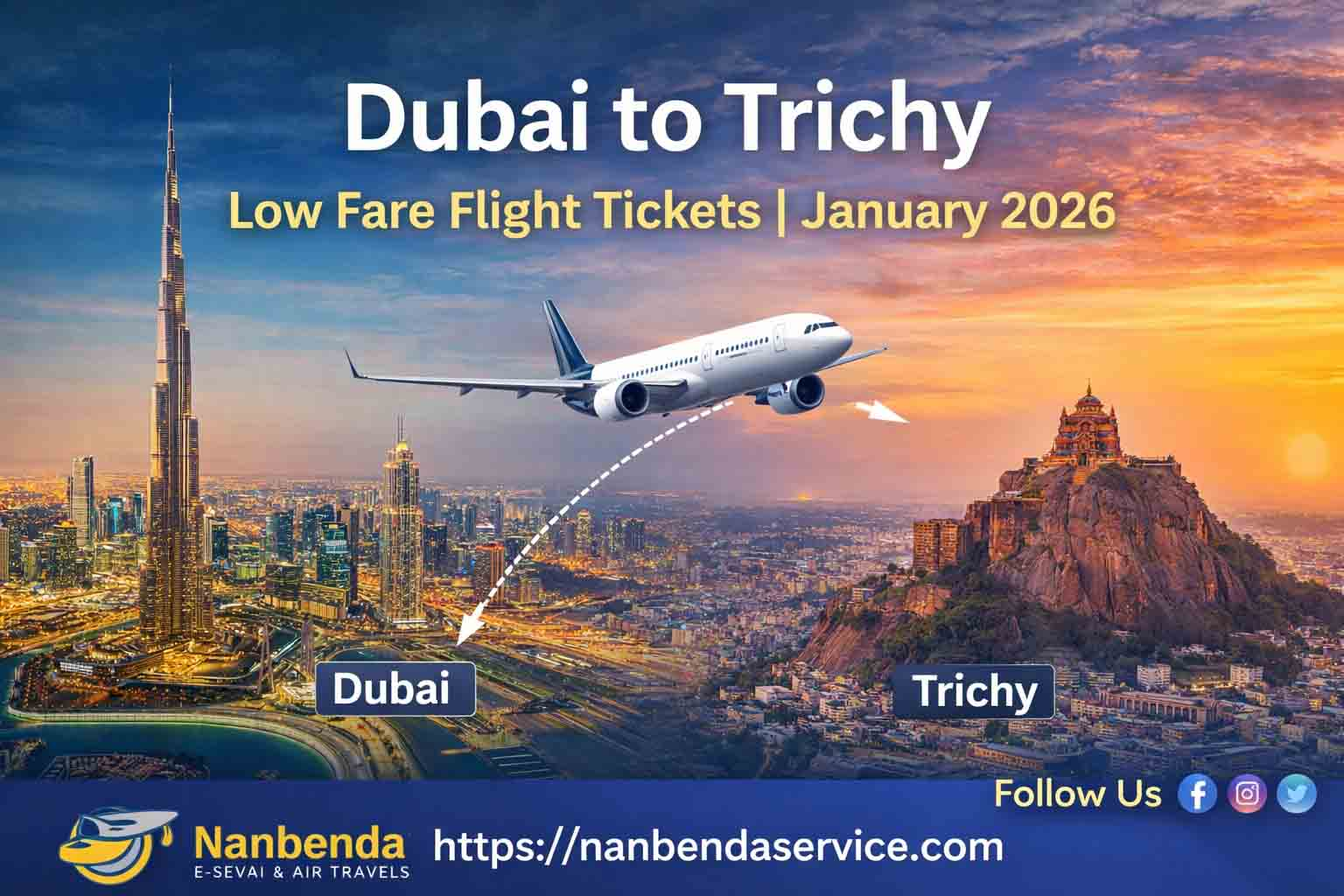 Dubai to Trichy Low Fare Flights  January 2026 Special Deals