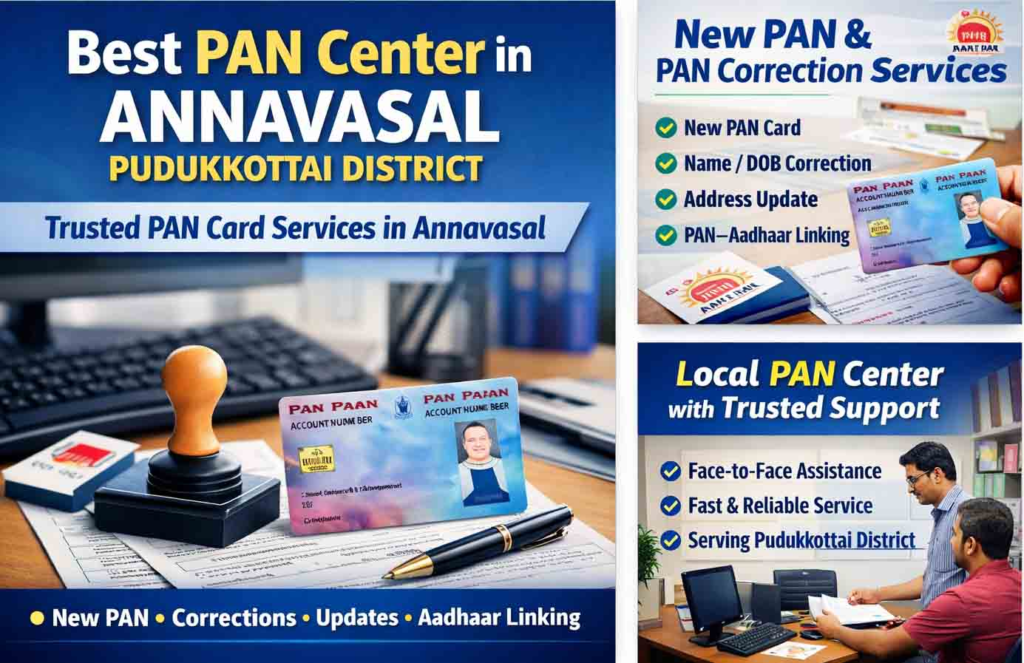 PAN card center in Pudukkottai district