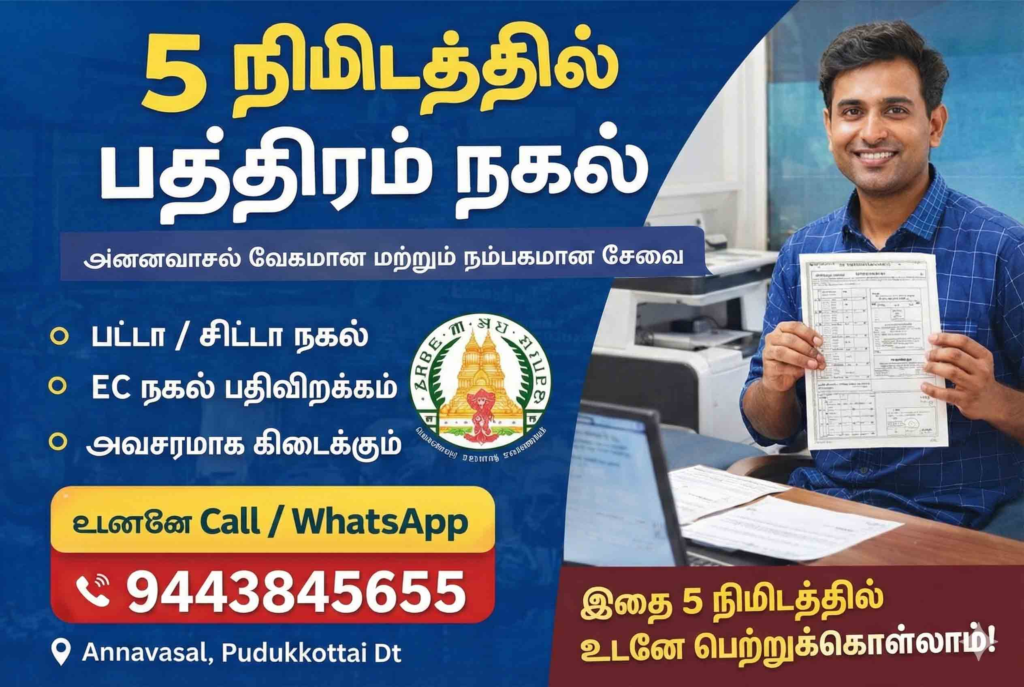5 நிமிடத்தில் பத்திரம் நகல் சேவை