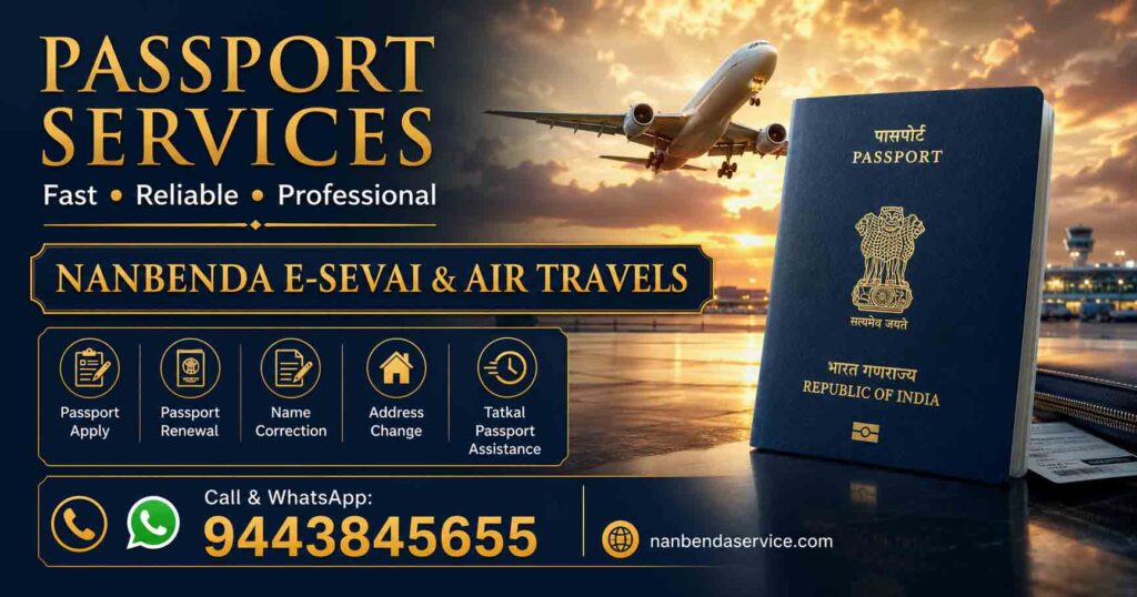 Passport apply Pudukkottai new minor renewal tatkal agent Nanbenda 2026