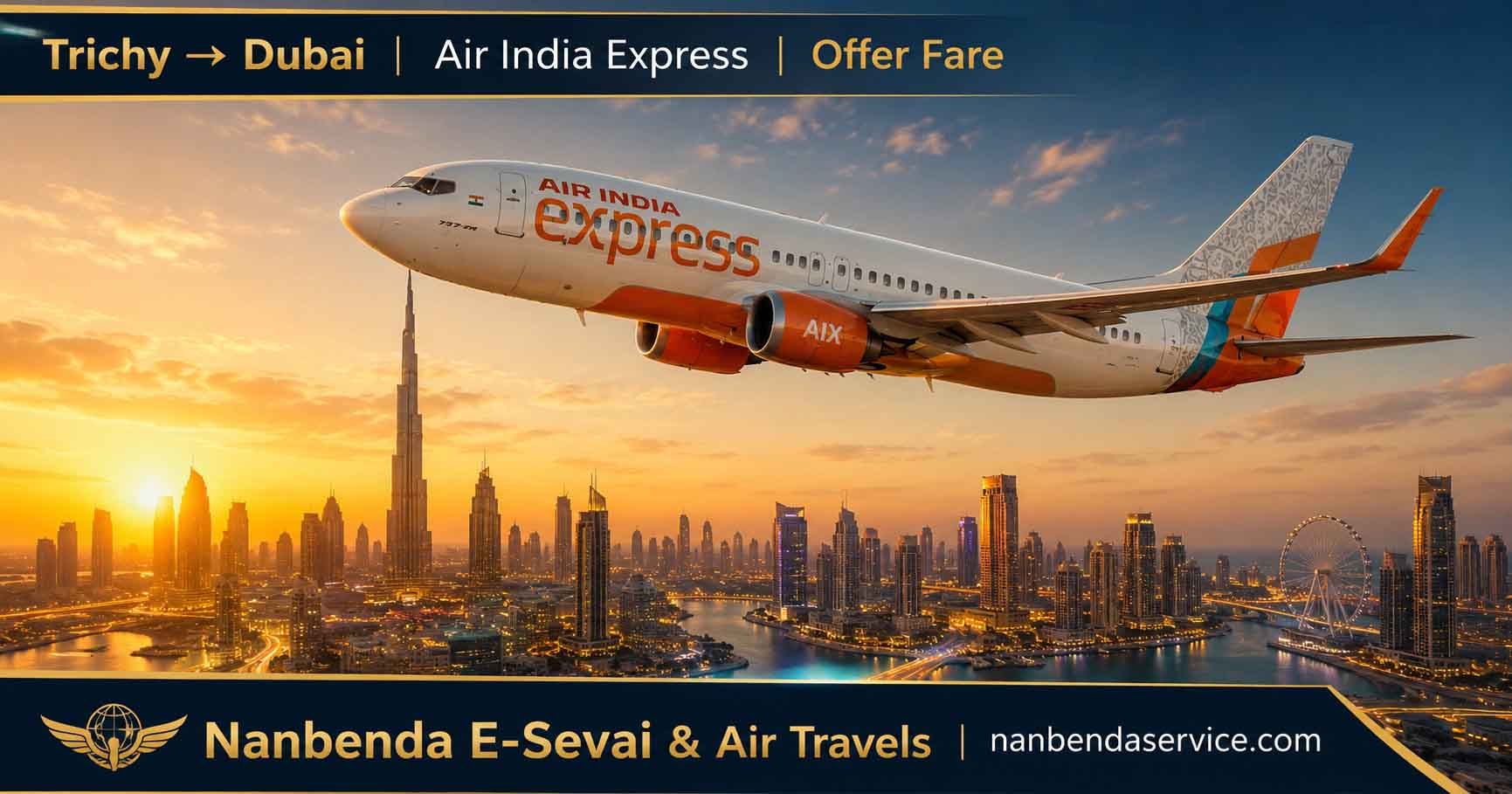 Trichy to Dubai Flight 2026 — Best Offer Fare & Booking